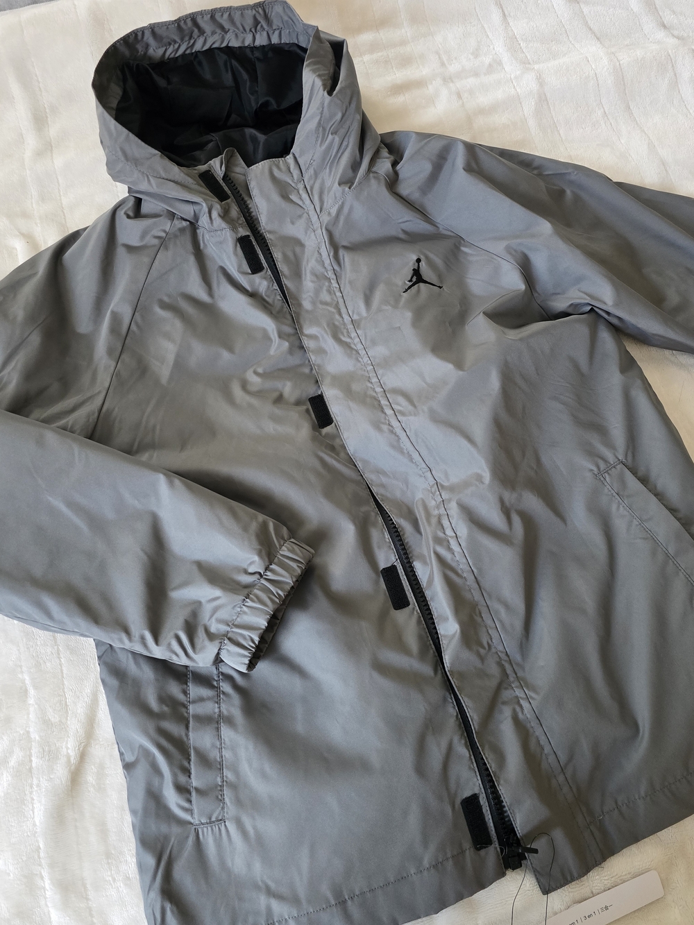 Jordan Boy's Hooded Gray 3-n-1 Jacket. Size Large. Nwt